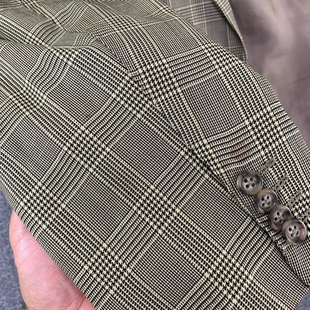 Ermenegildo Zegna Su Misura Blazer Jacket Men 44 Windowpane Wool Sport Coat